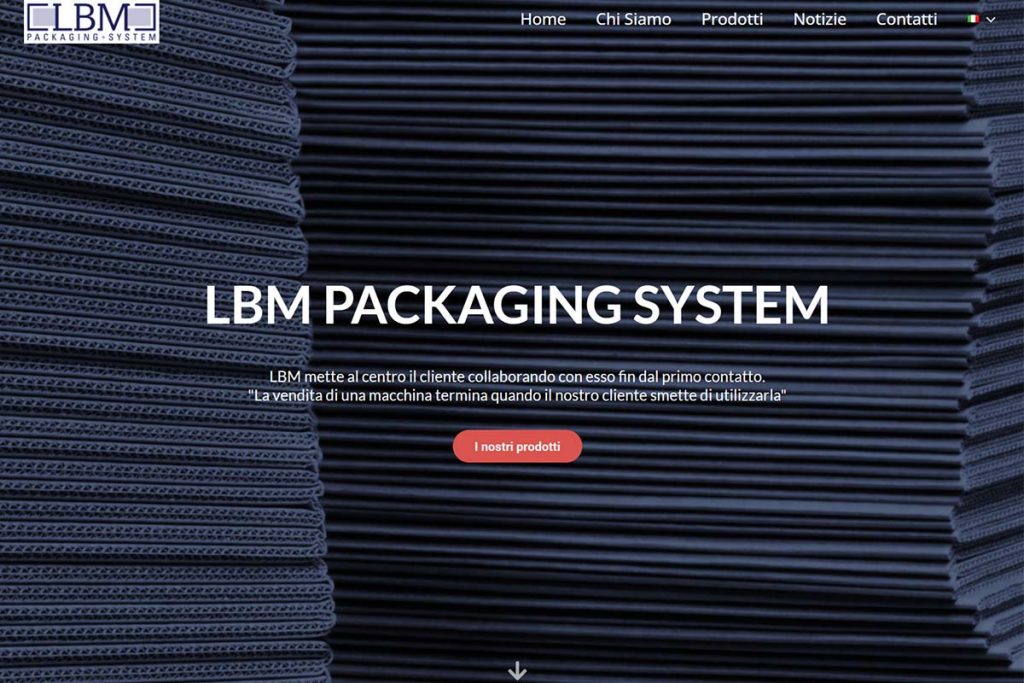 Home Page del sito web LBM Packaging System srl