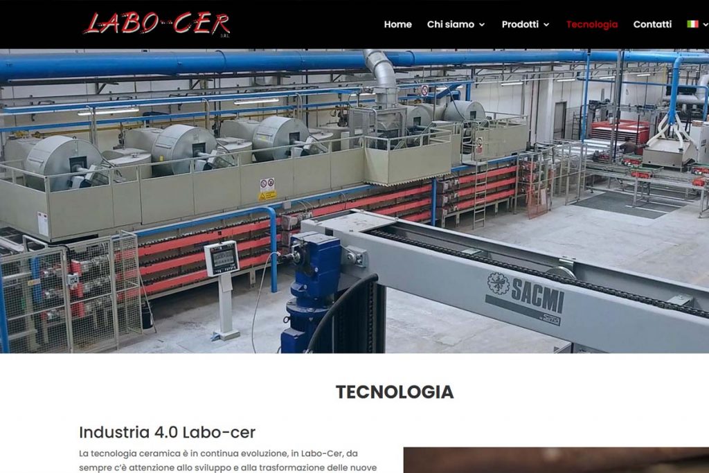 Pagina tecnologia produttiva di Labo-Cer srl 